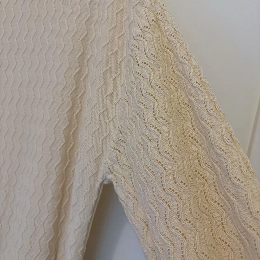 Emproved Long Polo Knit Midi Dress Natural Ivory  White Size L / XL Sustainable - Picture 3 of 6